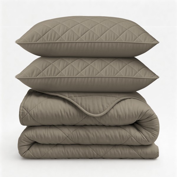 Lazy Dekbed Grijs - Taupe 200 x 200 cm - Afbeelding 6