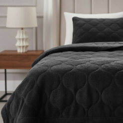 Lazy Dekbed Teddy Zwart 200 x 200 Met Luxe Kussenslopen