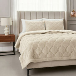 Lazy Dekbed Teddy Beige 200 x 200 Met Luxe Kussenslopen