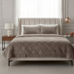 Lazy Dekbed Teddy Taupe/Grijs 140 x 200 Met Kussensloop