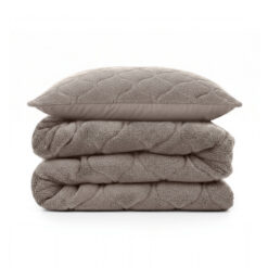 Lazy Dekbed Teddy Taupe/Grijs 140 x 200 Met Kussensloop