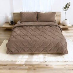 Lazy Dekbed Velvet Taupe/Bruin 200 x 200 Met Luxe Kussenslopen
