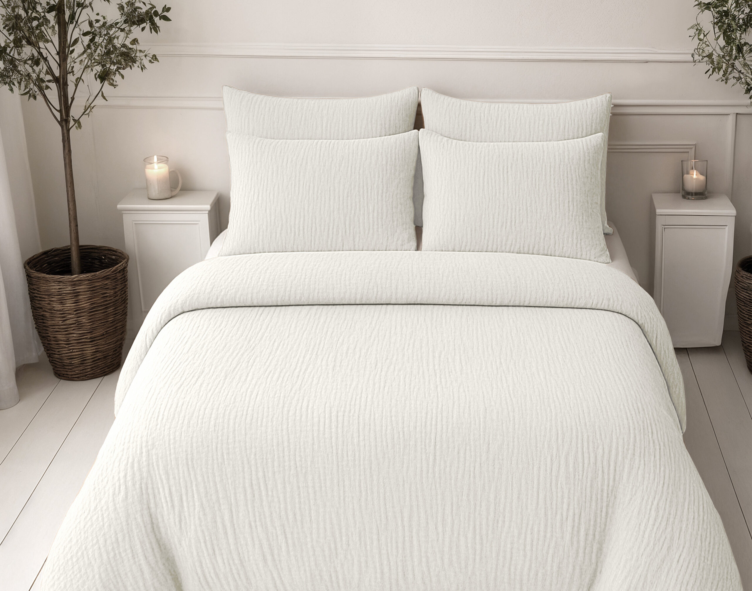 Lazy Dekbed Mousseline Beige 240 x 200 Met Kussenslopen