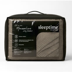 Lazy Dekbed Mousseline Taupe 200 x 200 Met Kussenslopen