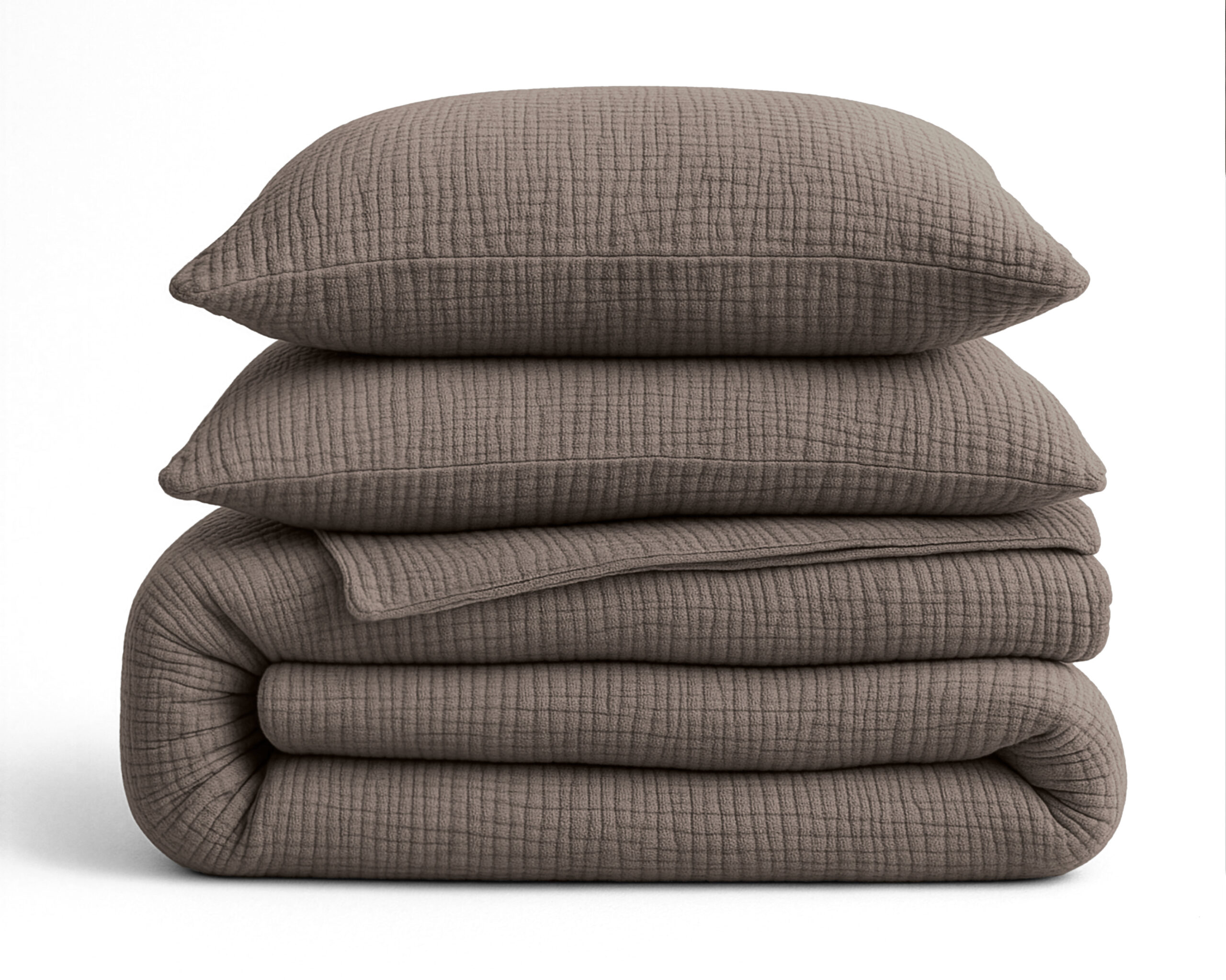 Lazy Dekbed Mousseline Donker Taupe 240 x 200 Met Kussenslopen