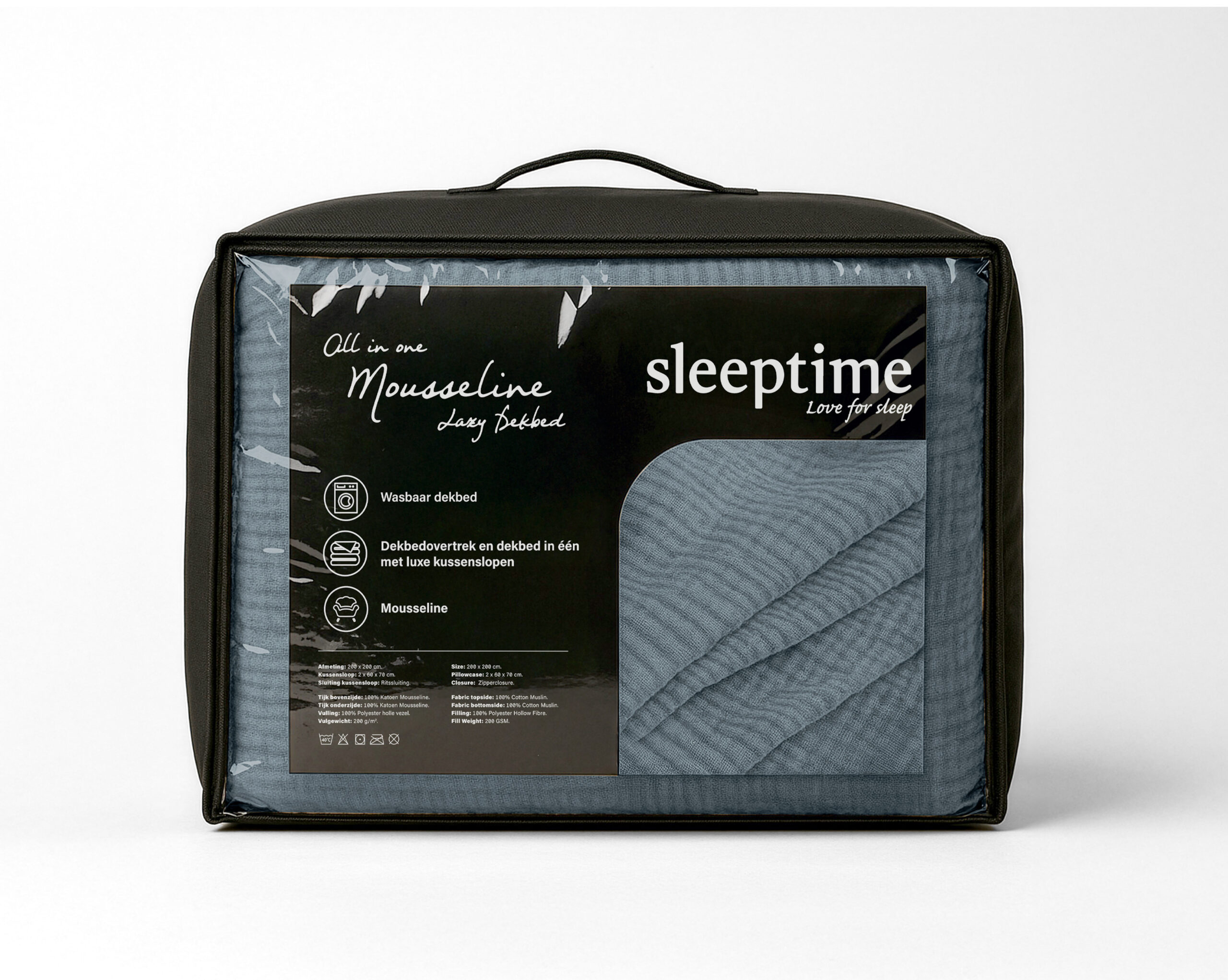 Lazy Dekbed Mousseline Groen 200 x 200 Met Kussenslopen