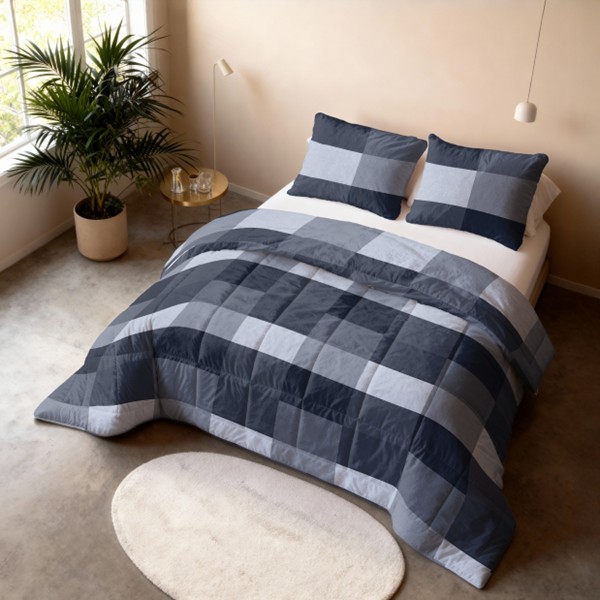 Lazy Dekbed Anne Blauw 200 x 200 cm - Afbeelding 4