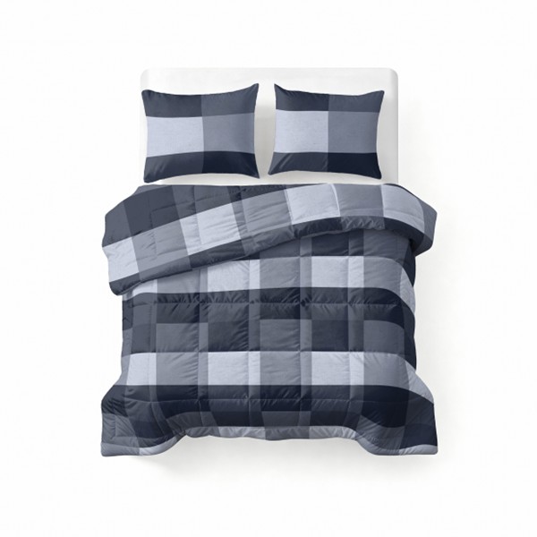 Lazy Dekbed Anne Blauw 200 x 200 cm - Afbeelding 3