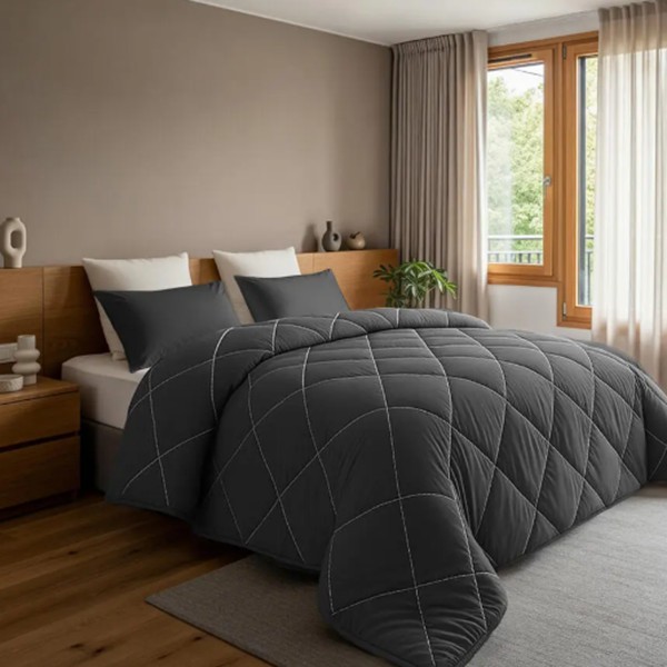Lazy Dekbed Diamond - Antraciet 200 x 200 cm - Afbeelding 2