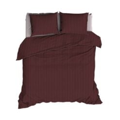 Alternative view of Satin d'Or Dekbedovertrek Satin Streep - Mokka