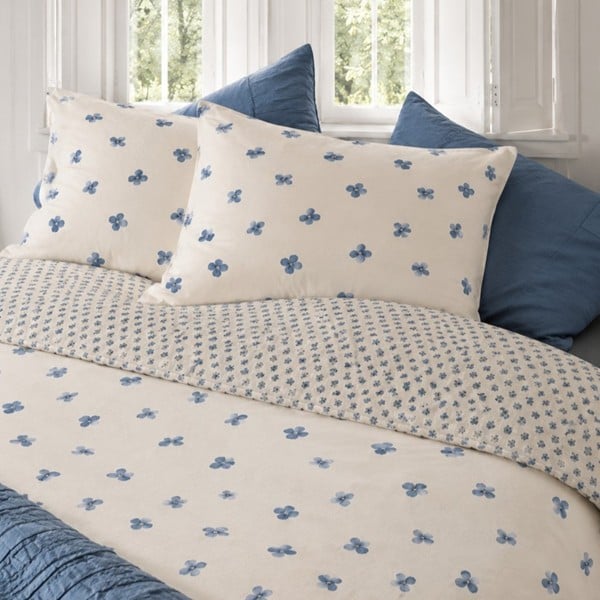Town & Country Dekbedovertrek Satijn - Aqua Flower Blue - Afbeelding 4