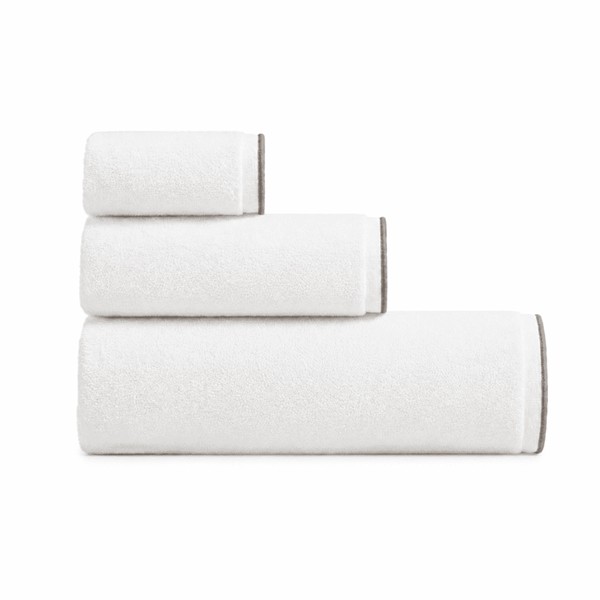 Dommelin Handdoek Verona Wit - Taupe 50 x 100 cm