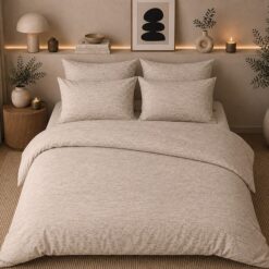 Romanette Dekbedovertrek Jersey Melange - Beige
