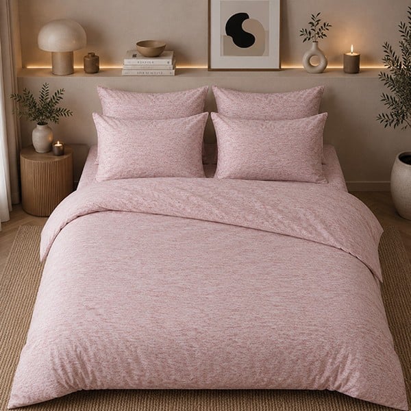 Romanette Dekbedovertrek Jersey Melange - Pink