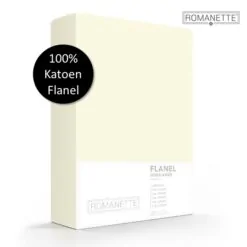 Romanette Hoeslaken Katoen Flanel - Ivoor
